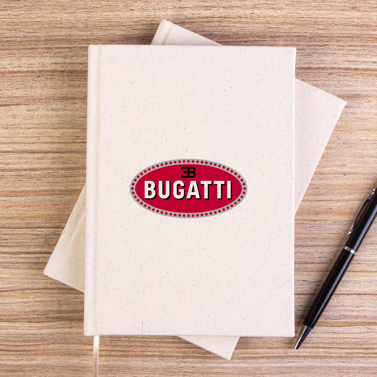 Bugatti 3B Logo Çizgisiz Kanvas Defter