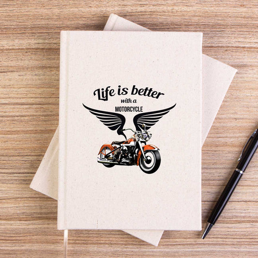 Vintage Harley Davidson Çizgisiz Kanvas Defter