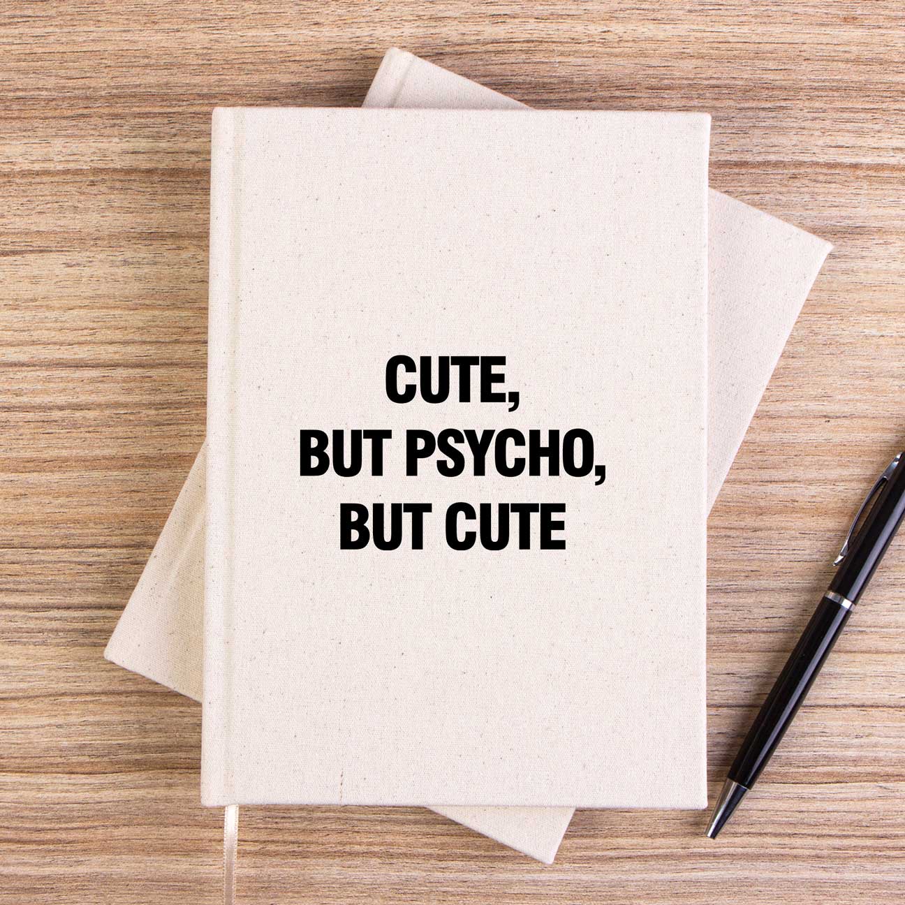 Cute But Psycho Çizgisiz Kanvas Defter