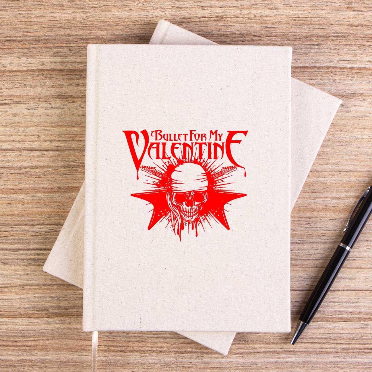 Bullet for My Valentine Skull Çizgisiz Kanvas Defter