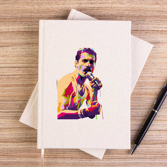 Queen Freddie Mercury Portre Çizgisiz Kanvas Defter