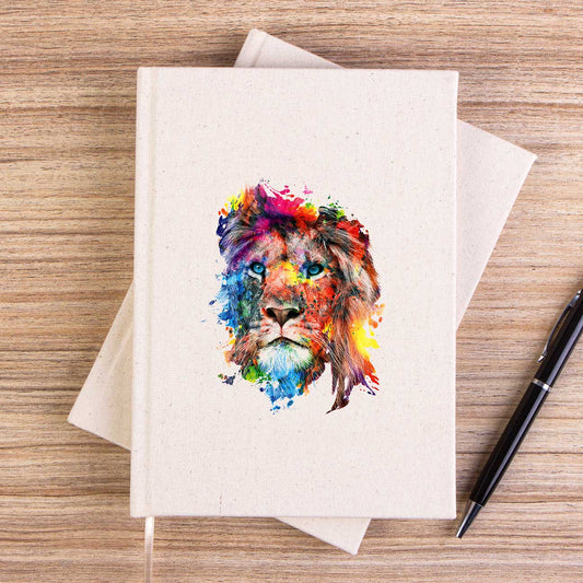 Lion Rainbow Çizgisiz Kanvas Defter