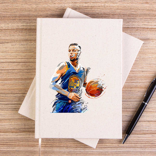 Stephen Curry Blue Silhouette Çizgisiz Kanvas Defter