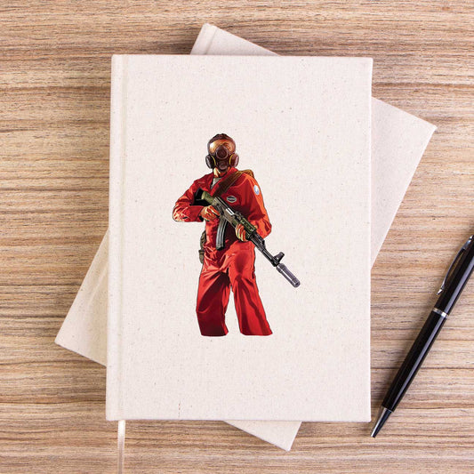 GTA Robber In Red Suit Man Çizgisiz Kanvas Defter