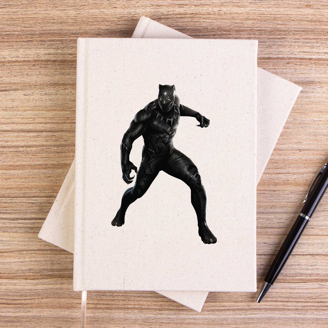 Black Panter Silhouette Çizgisiz Kanvas Defter