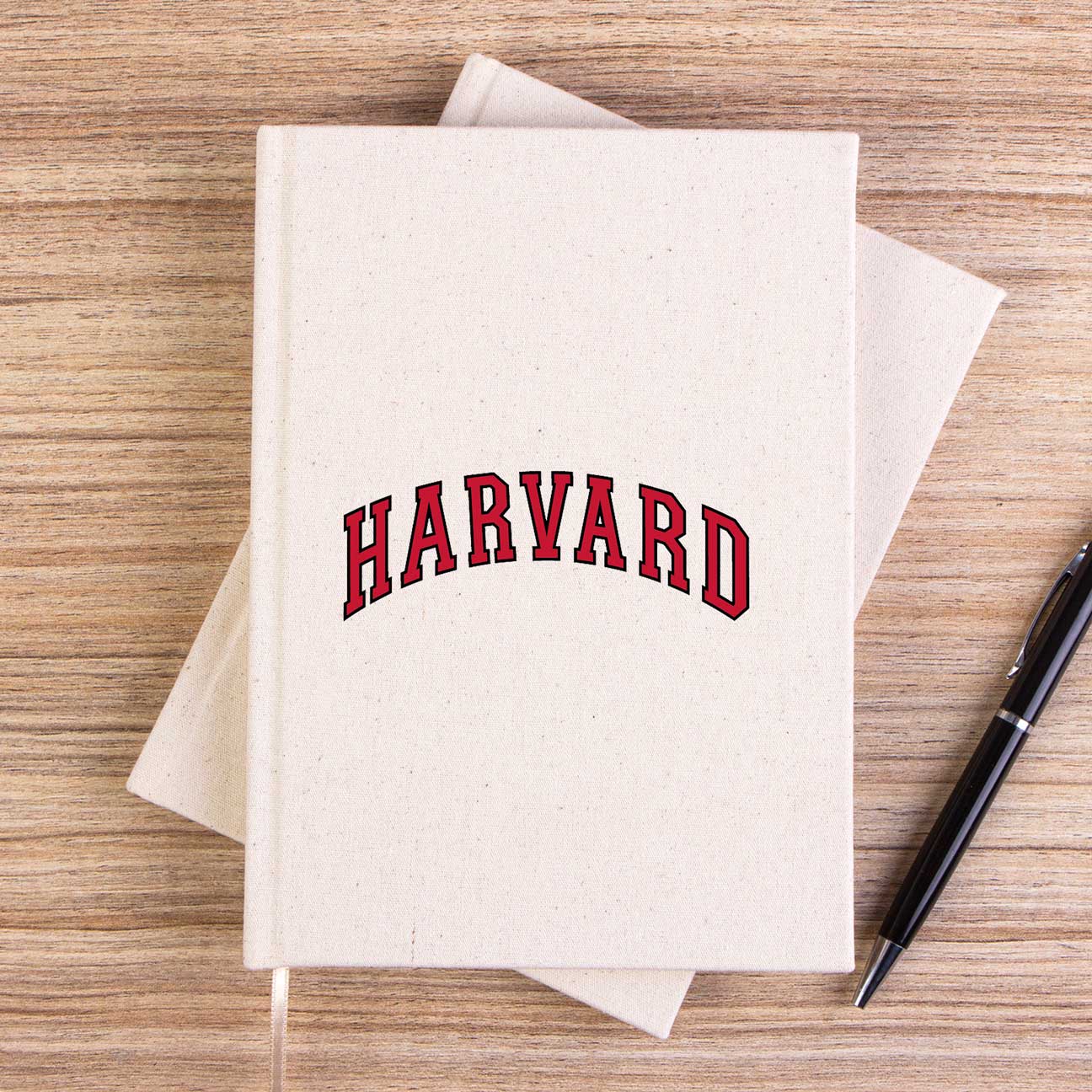 Harvard University Red Text Çizgisiz Kanvas Defter