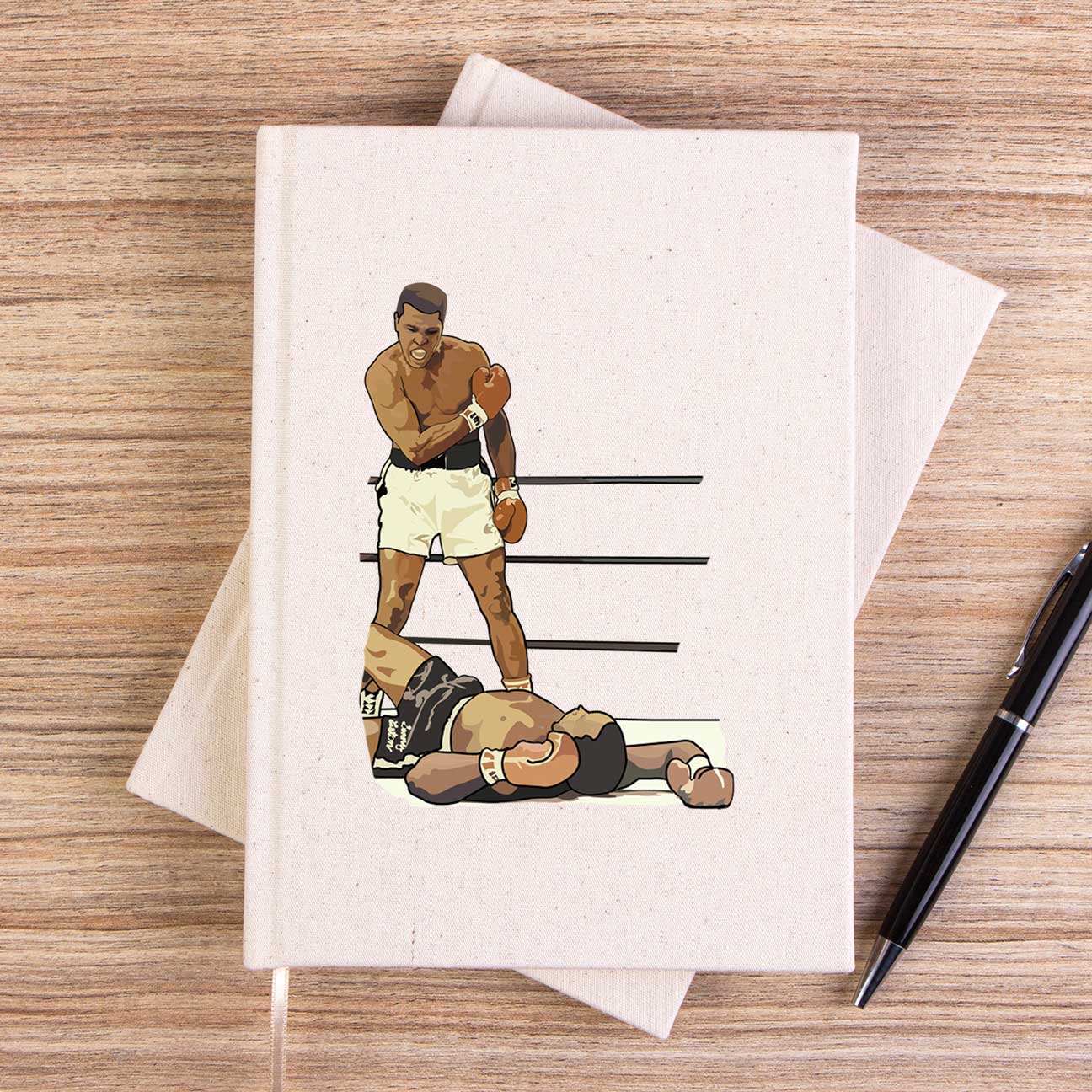 Muhammed Ali Winning Fighter Çizgisiz Kanvas Defter