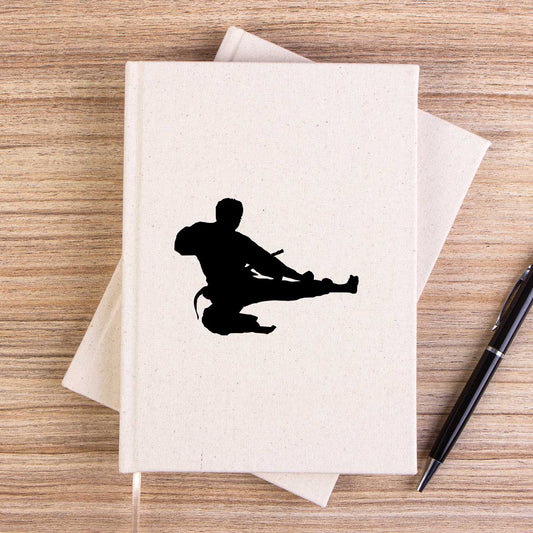 Taekwondo Karate Silhouette Çizgisiz Kanvas Defter