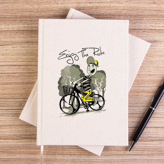 Rider Bike Cartoon Çizgisiz Kanvas Defter