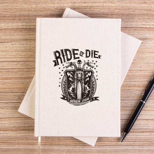 Ride Die Silhouette Çizgisiz Kanvas Defter