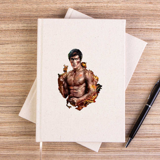 Bruce Lee Kick Dragon Çizgisiz Kanvas Defter