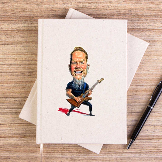 Metallica James Hetfield Cartoon Çizgisiz Kanvas Defter