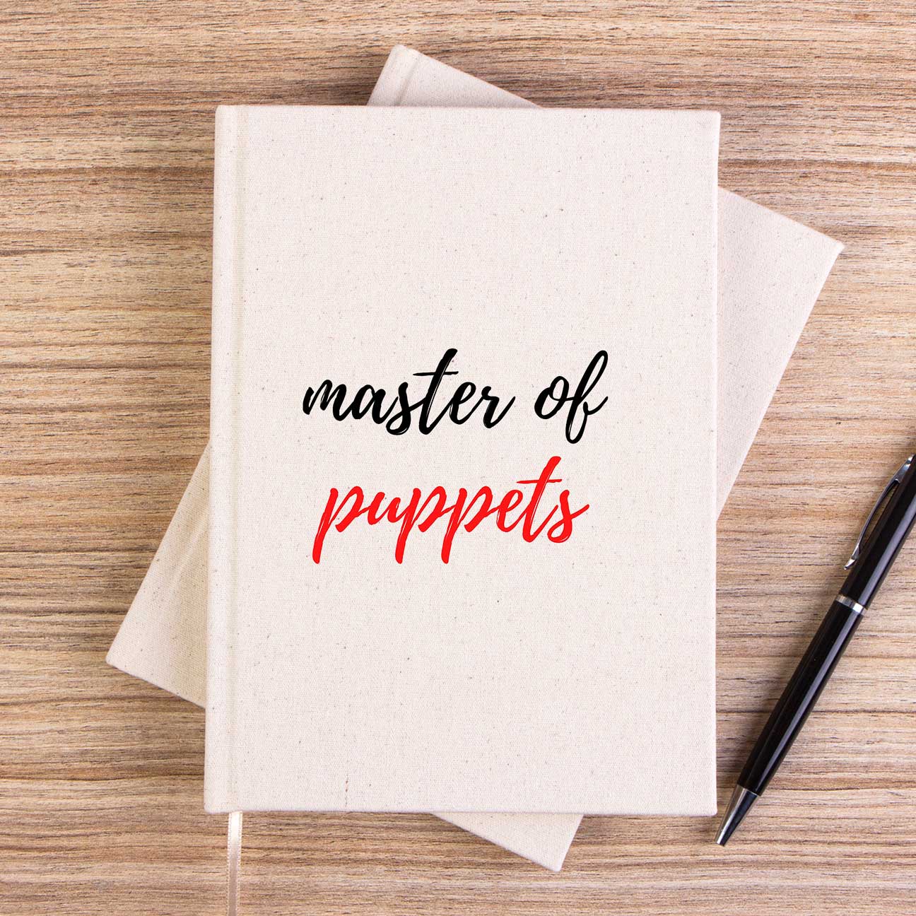 Metallica Master of Puppets Text Çizgisiz Kanvas Defter