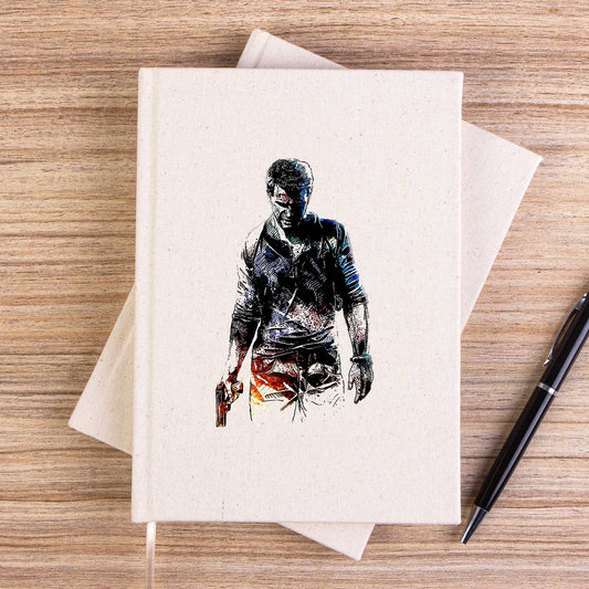 Uncharted 4 Nathan Drake Siluet Çizgisiz Kanvas Defter