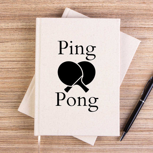 Ping Pong Racket Design Black Çizgisiz Kanvas Defter