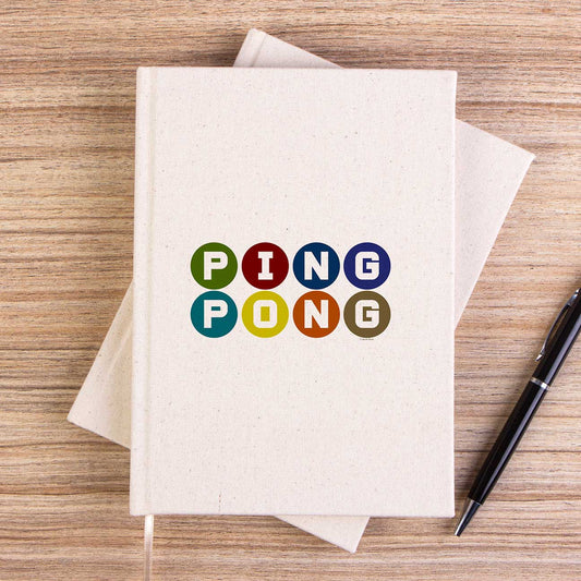 Ping Pong Text Colored Çizgisiz Kanvas Defter