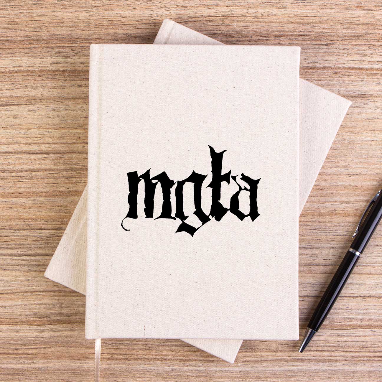 Mgla Logo Text Çizgisiz Kanvas Defter