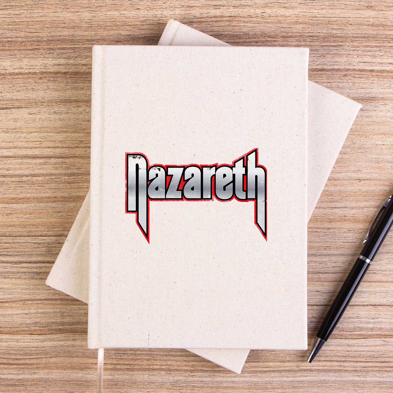 Nazareth Logo Red Çizgisiz Kanvas Defter