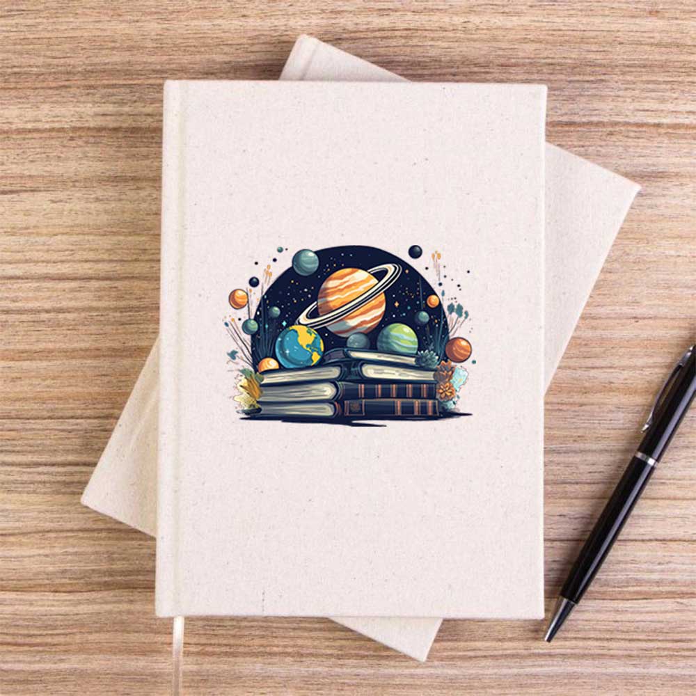 Book Planets Çizgisiz Kanvas Defter