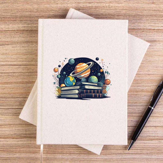 Book Planets Çizgisiz Kanvas Defter
