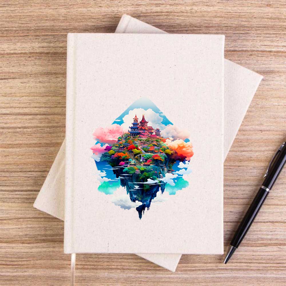 The island On The Cloud Çizgisiz Kanvas Defter