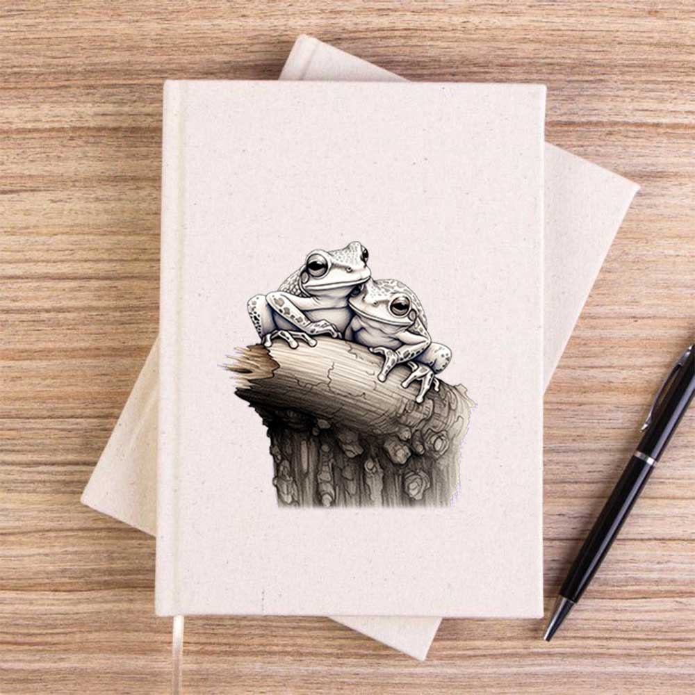 The Love Of Two Frogs Çizgisiz Kanvas Defter