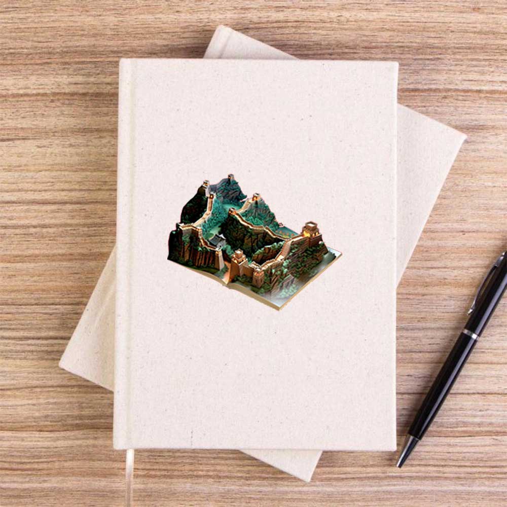 Great Wall of China View Book Çizgisiz Kanvas Defter