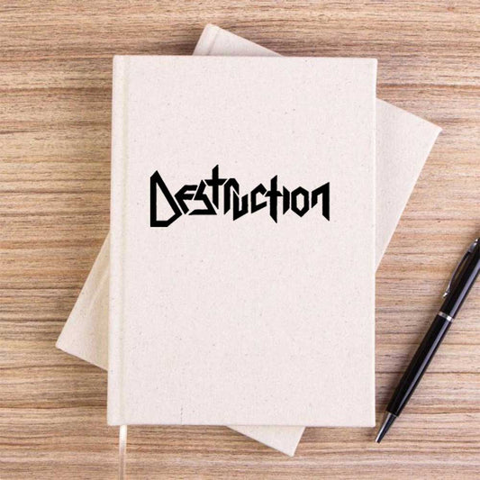 Destruction Text Çizgisiz Kanvas Defter