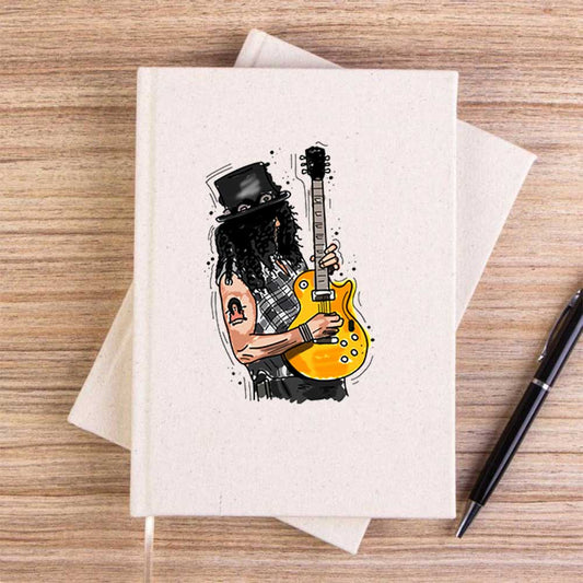 Slash Guitar Cartoon Çizgisiz Kanvas Defter