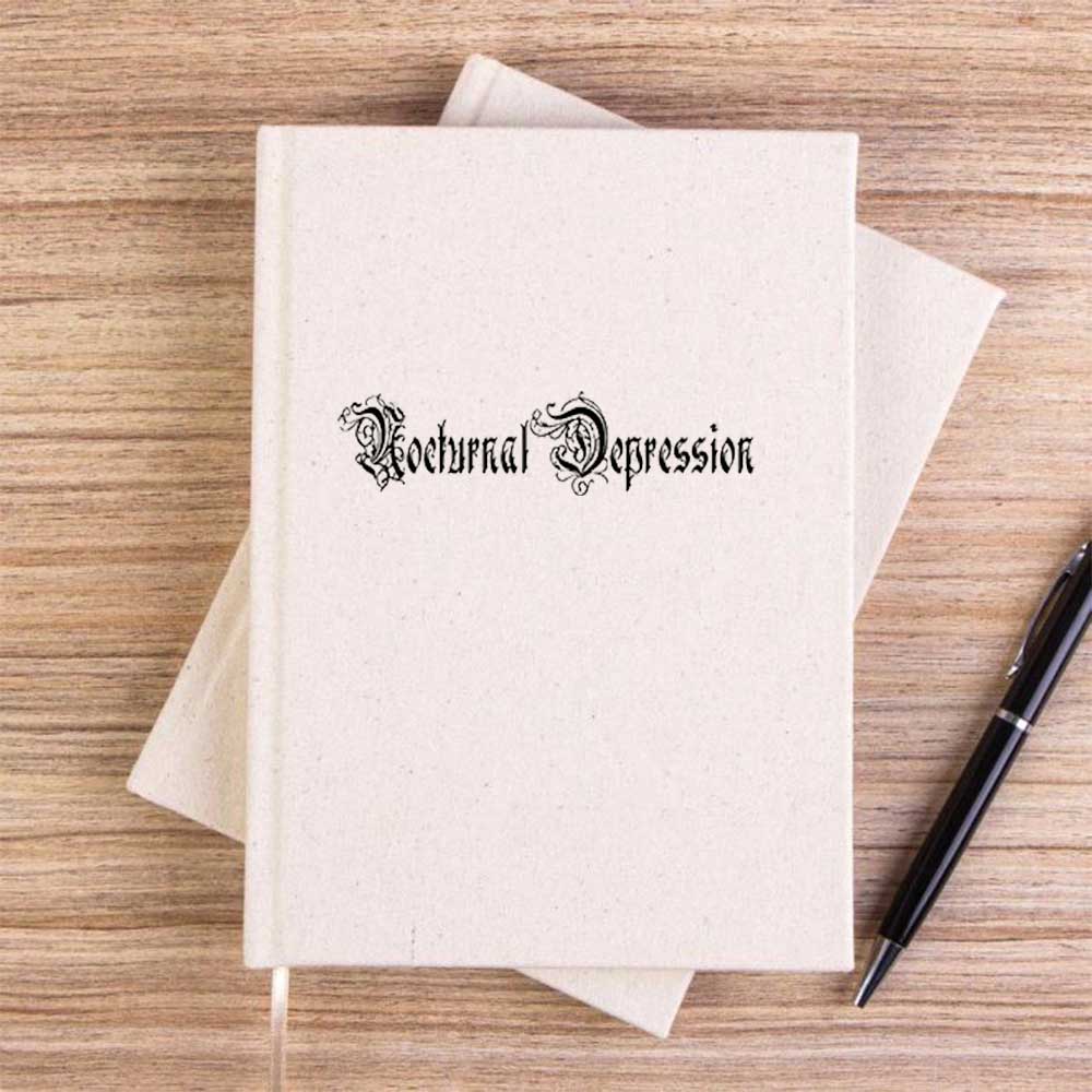 Nocturnal Depression Text Çizgisiz Kanvas Defter