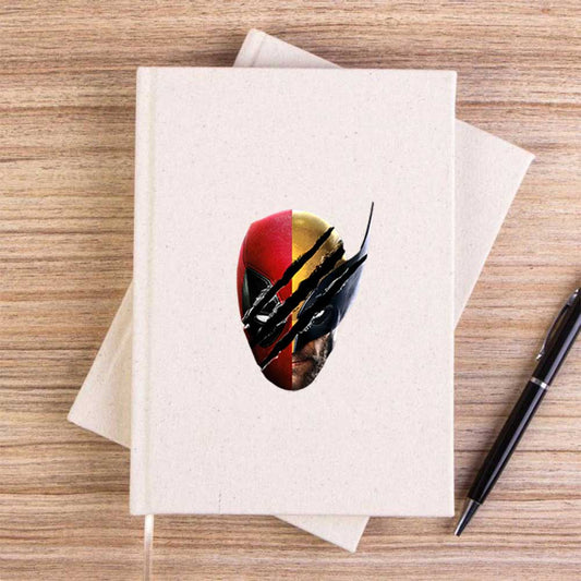 Deadpool Wolverine Siluet Çizgisiz Kanvas Defter