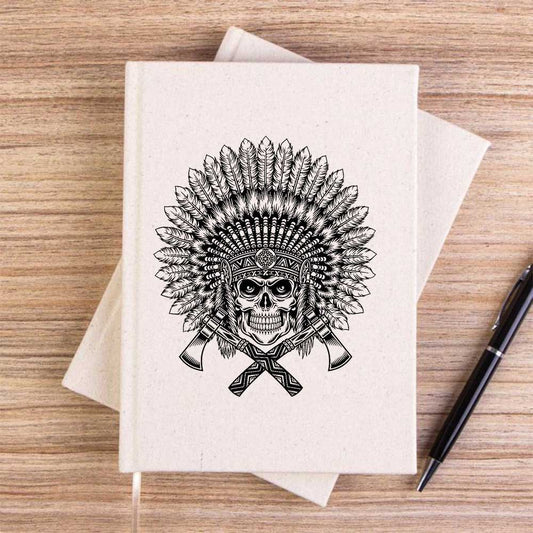 Kızılderili Skull Warrior Çizgisiz Kanvas Defter