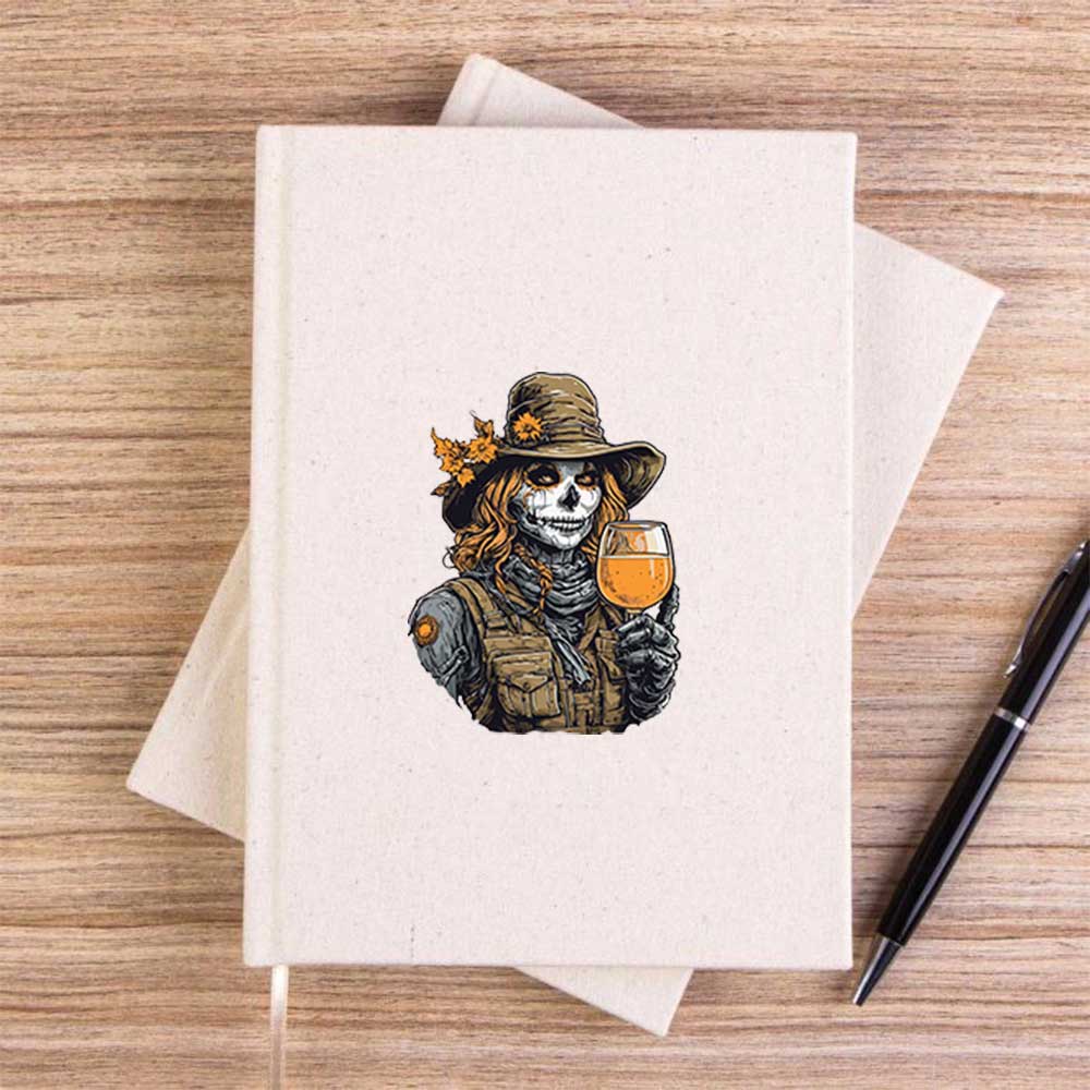 Kovboy Woman Skull Çizgisiz Kanvas Defter