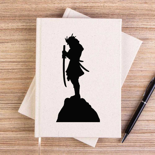 Samurai Portre Çizgisiz Kanvas Defter