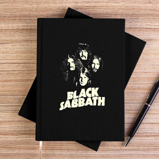 Black Sabbath Siluet Siyah Çizgisiz Kanvas Defter
