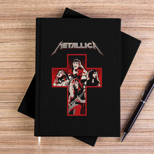Metallica Silhouettes İnside The Cross Siyah Çizgisiz Kanvas Defter