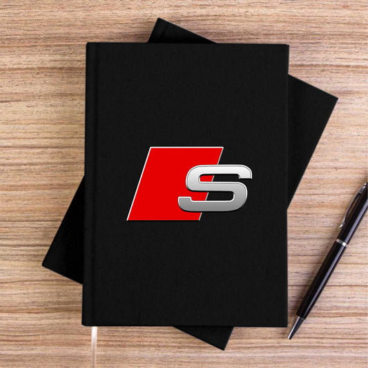 Audi S Line Logo Siyah Çizgisiz Kanvas Defter