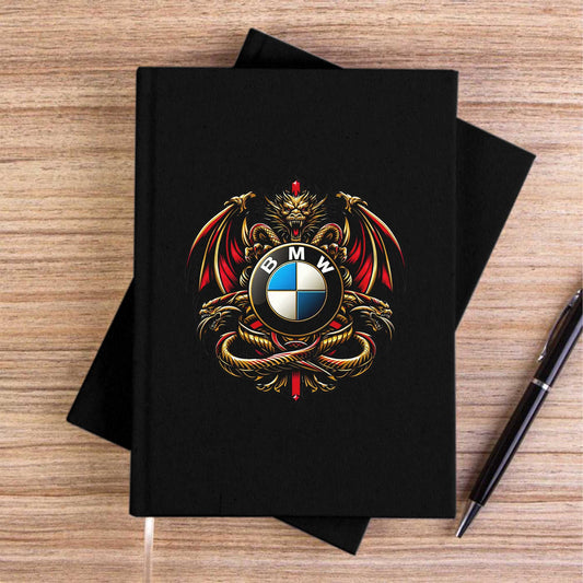Bmw Logo Ejderha Siyah Çizgisiz Kanvas Defter