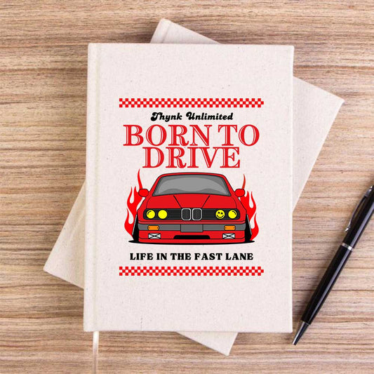 Born To Drıve Bmw Krem Çizgisiz Kanvas Defter