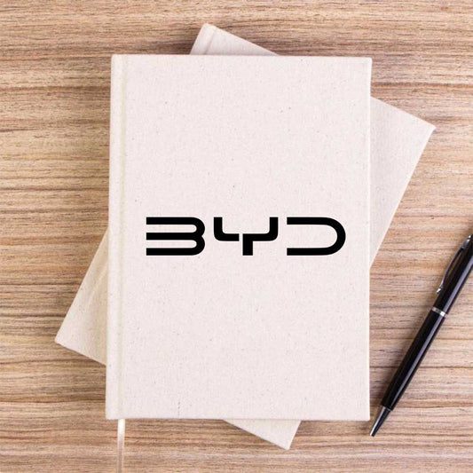 BYD Logo Black Krem Çizgisiz Kanvas Defter
