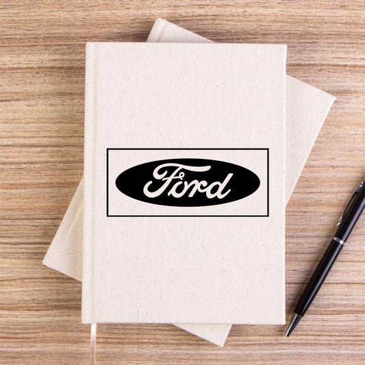 Ford Logo Black Krem Çizgisiz Kanvas Defter