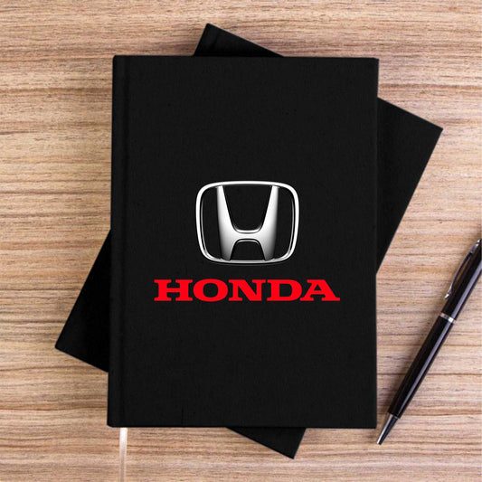 Honda Red Logo Siyah Çizgisiz Kanvas Defter