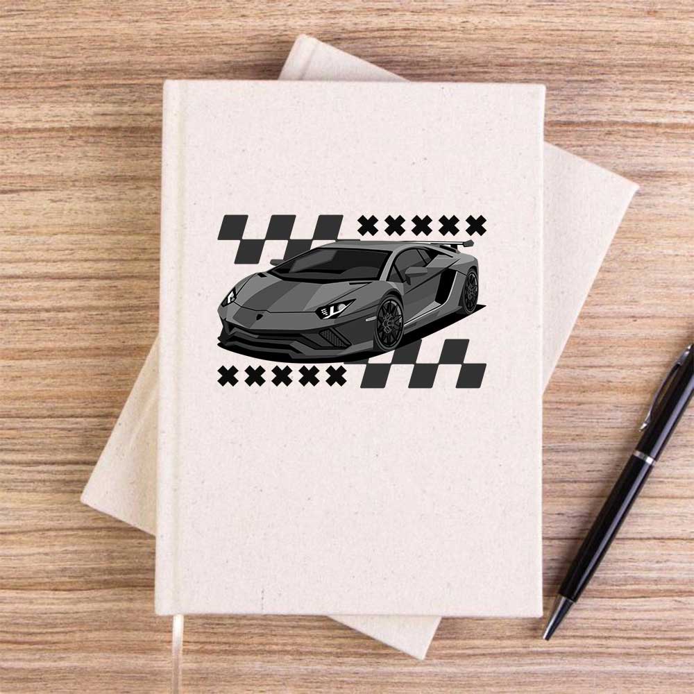 Lamborghini Huracan Krem Çizgisiz Kanvas Defter