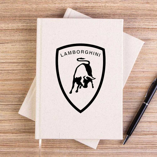 Lamborghini Logo Black Krem Çizgisiz Kanvas Defter