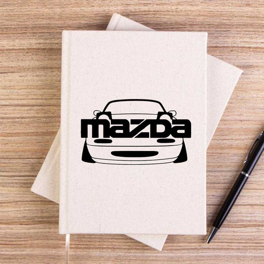 Mazda RX-7 Text Car Krem Çizgisiz Kanvas Defter