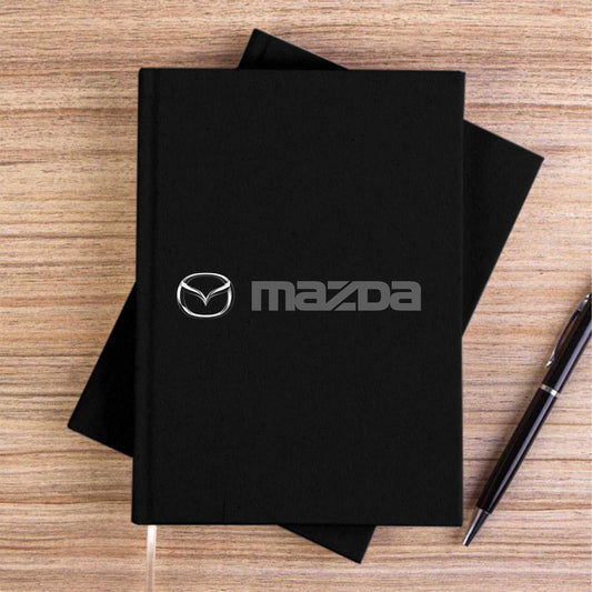 Mazda Text Logo Siyah Çizgisiz Kanvas Defter