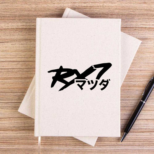Mazda RX7 Japon Logo Krem Çizgisiz Kanvas Defter