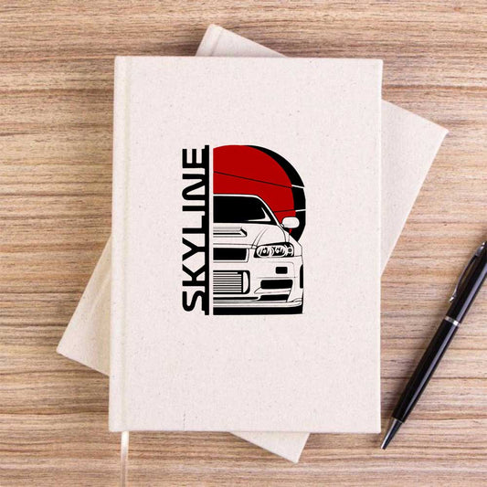 Skyline Krem Çizgisiz Kanvas Defter