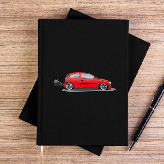 Opel Corsa Red Siyah Çizgisiz Kanvas Defter