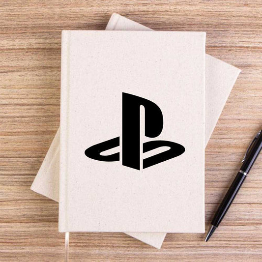 Playstation Logo Black Krem Çizgisiz Kanvas Defter